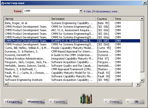 Рис. 4.22 : Диспетчер книг